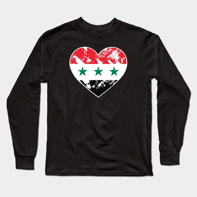 IRAQ FLAG HEART Long Sleeve T-Shirt by jasebro